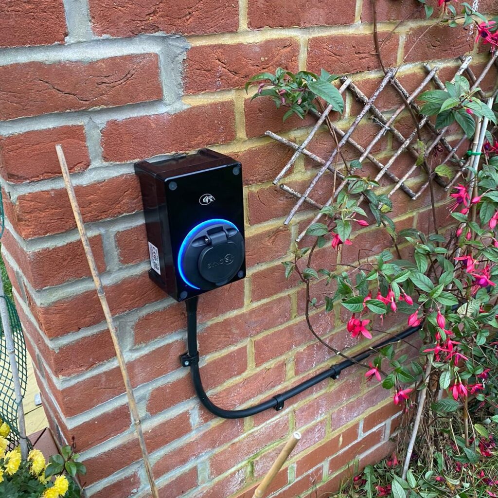 SyncEv charger installed in a home by Chargebase