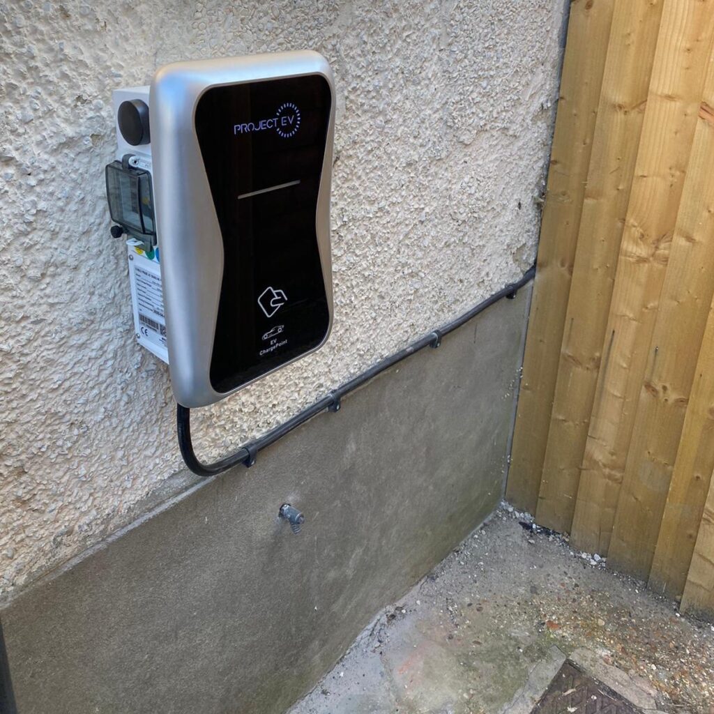 ProjectEv home charger installed on a wall